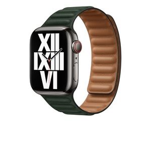Apple 41mm in Sequoia Green leather link s/m, worn 3 times.  No box.